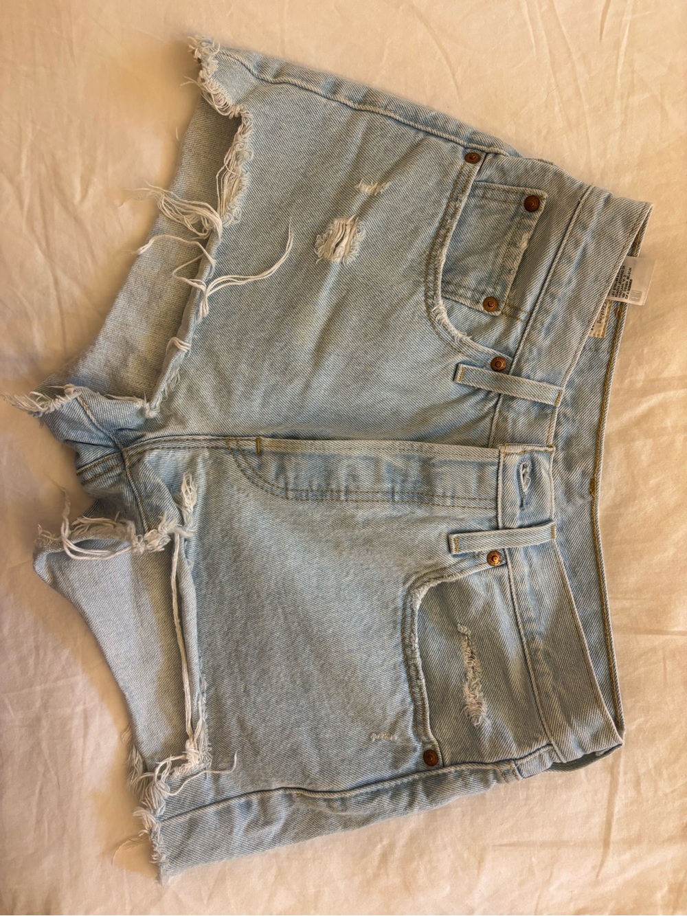 Levi's Light Blue Distressed Cutoff Denim Shorts